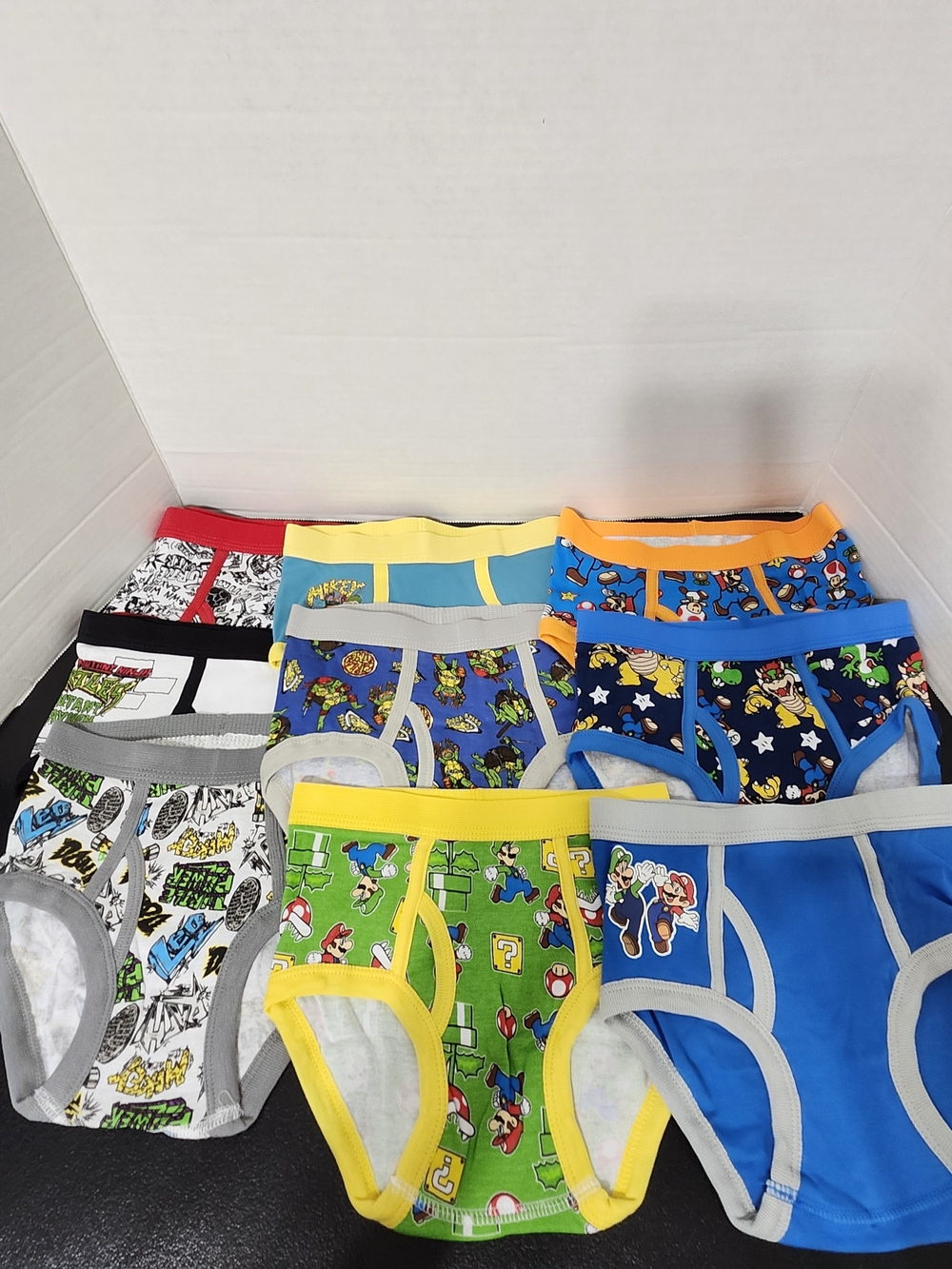 Boys Size 6 Ninja Turtle Super Mario Briefs Under Garment Cartoons Colorful New